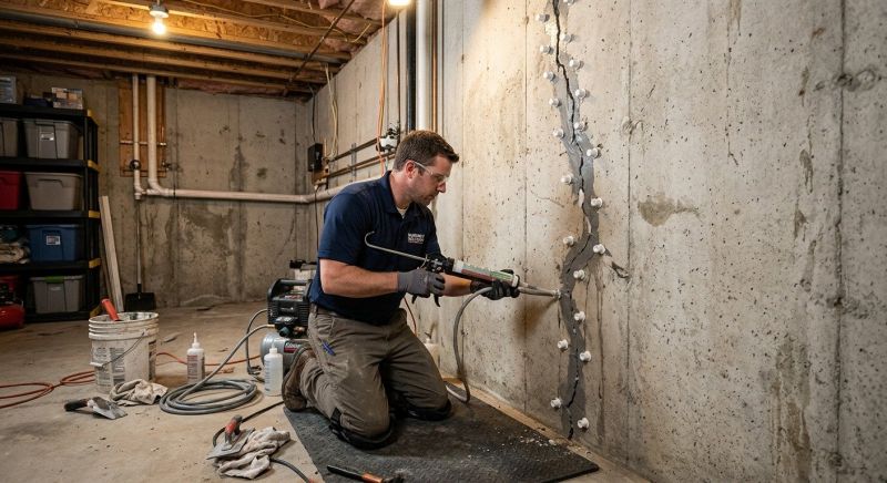 Basement Crack Repair in Hershey, PA