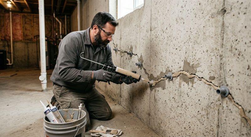 Basement Crack Repair in Hershey, PA