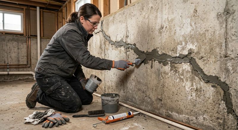 Cracked Basement Floor Repair in Hershey, PA