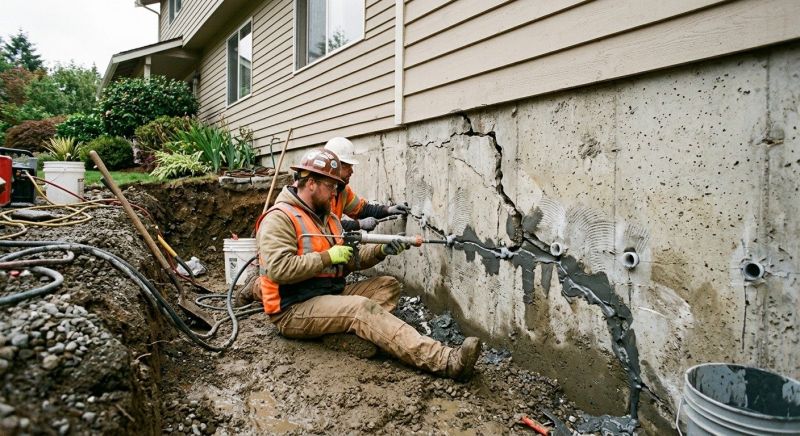 Cracked Foundation Repair in Mountville, PA