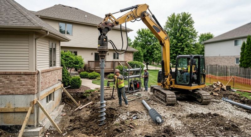 Helical Pile Installation in Hershey, PA