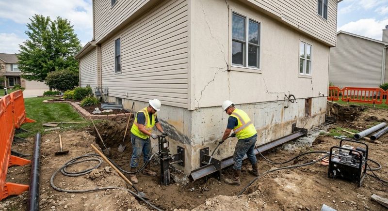 Sinking Foundation Repair in Hummelstown, PA