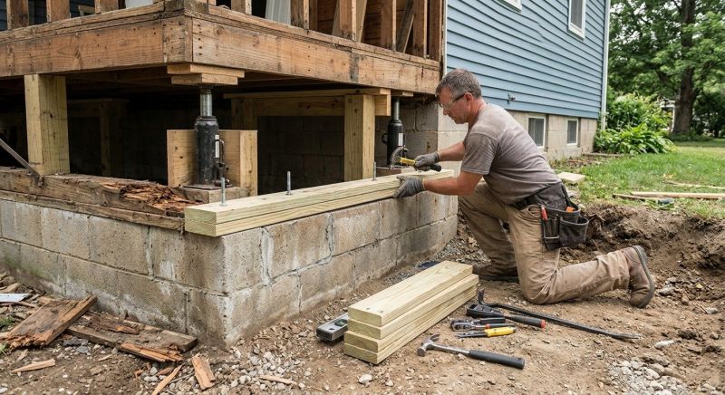Sinking Foundation Repair in Mechanicsburg, PA